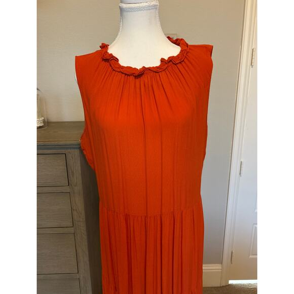 Calvin Klein | Orange Tiered Maxi Dress | 12 - Picture 5 of 15
